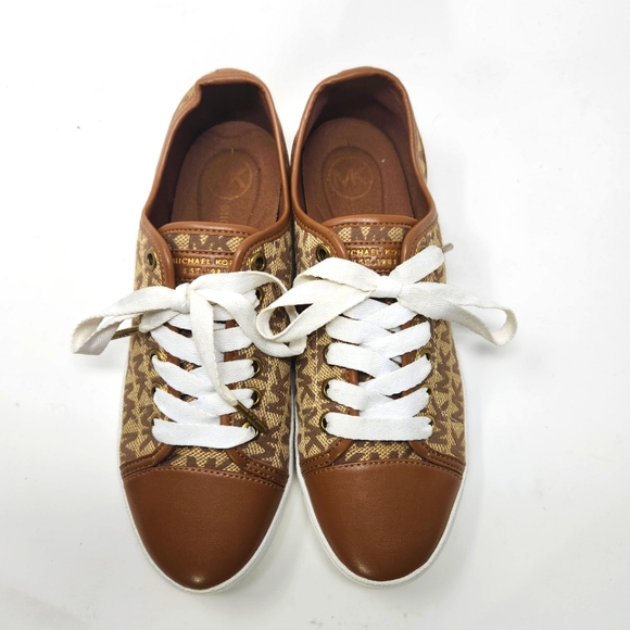 Michael Kors MK city sneakers logo jacquard size 6.5 - Picture 3 of 7